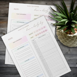 Daily Planner To Do List Minimalist  Notepad