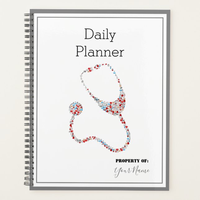 Daily Planner with a Stethoscope Theme - HAMbWG (Front)