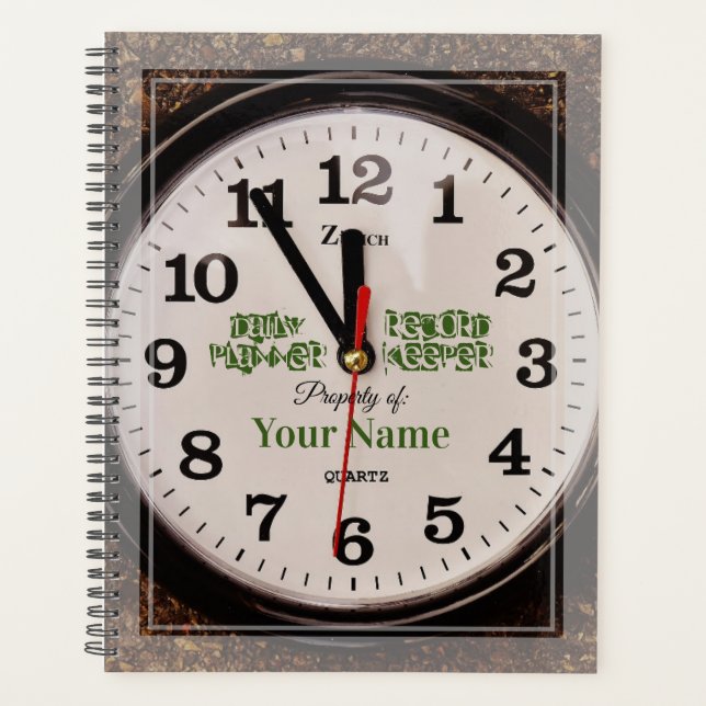 Daily Planner with Clock Design - HAMbWG (Front)