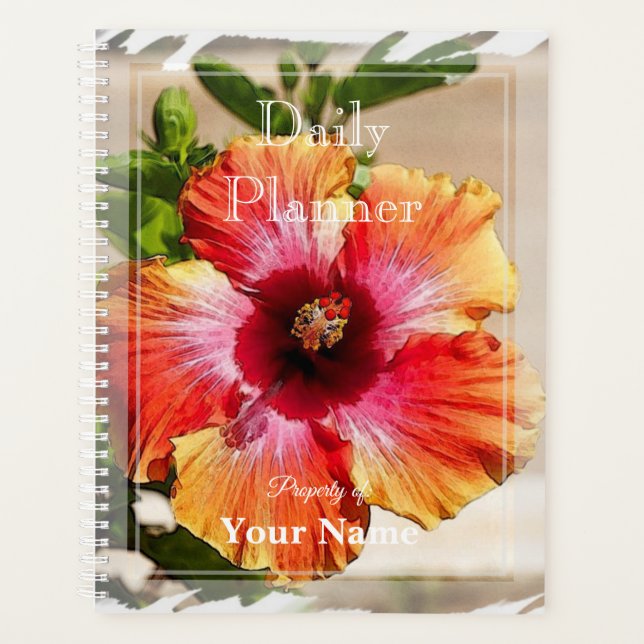 Daily Planner with Hibiscus Design - HAMbWG (Front)