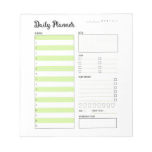 Daily Planner with Monday Start (Green) 5.5x6"