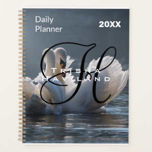 Daily Planner with Monogram - Swans