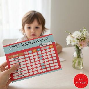 Daily Routine Checklist for Kids Morning & School  Notepad