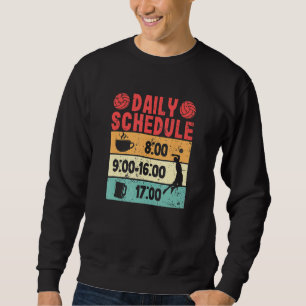 Daily Schedule Beach Volleyball Player Team Coach  Sweatshirt