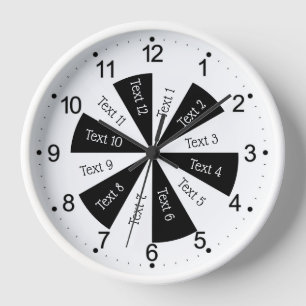 Daily Schedule Black & White Clock