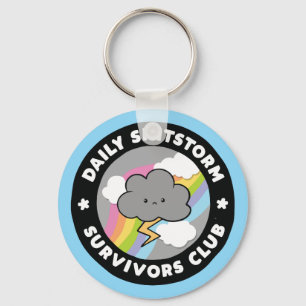 Daily Shitstorm Survivors Club Funny Storm Cloud Key Ring