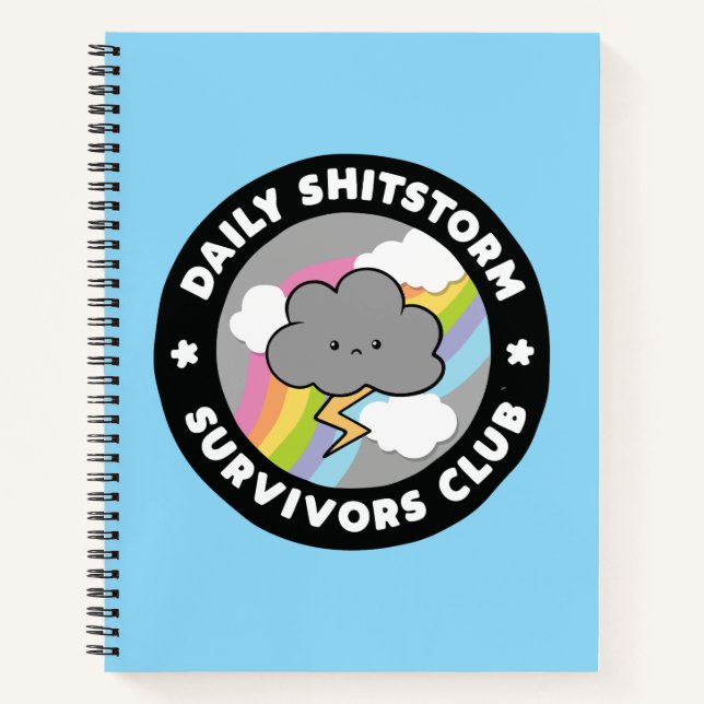 Daily Shitstorm Survivors Club Funny Storm Cloud Notebook (Front)
