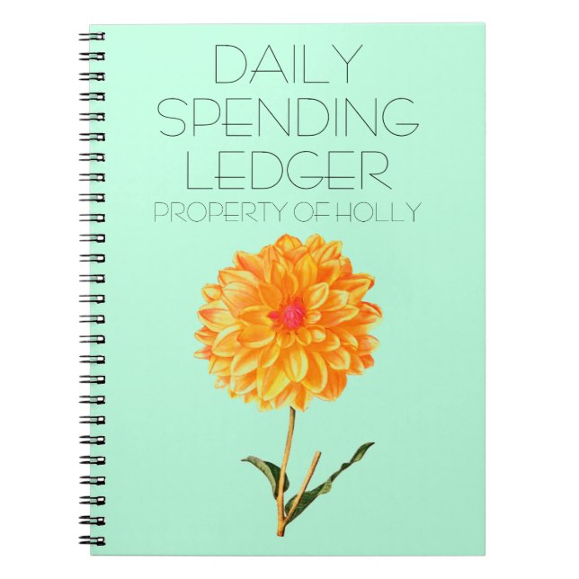 Daily Spending Ledger Dahlia Financial Notebook (Front)
