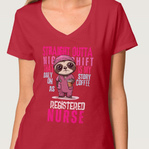 Daily Story Night Shift Telemetry Nurse Career T-Shirt