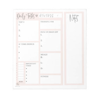 Daily Tasks List Notepad