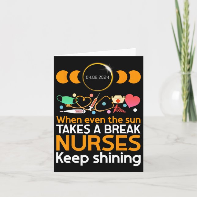 Daily Tasks Vs Total Solar Eclipse Phases 2024 Nur Card (Front)