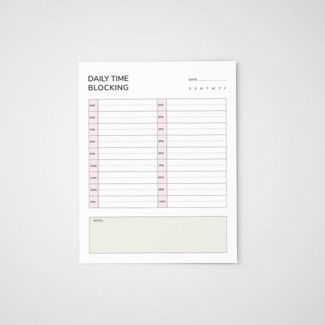 Daily Time Blocking Schedule Planner  Notepad (Creator Uploaded)
