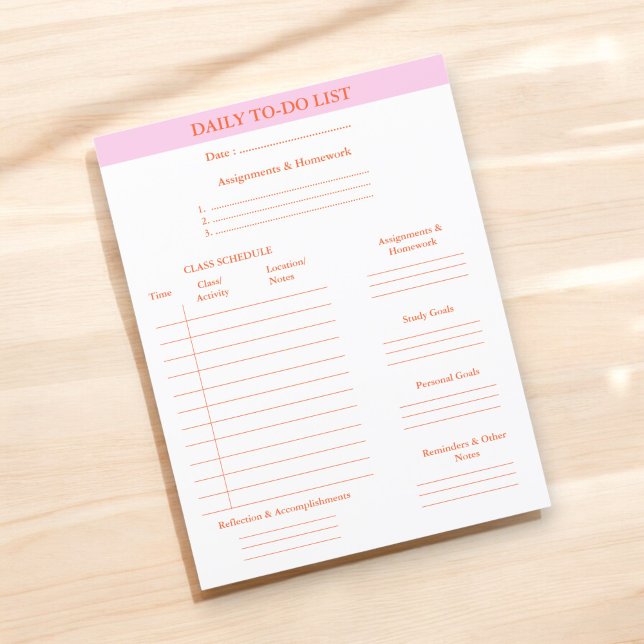 Daily To-Do List Academic Planner College Student (Creator Uploaded)