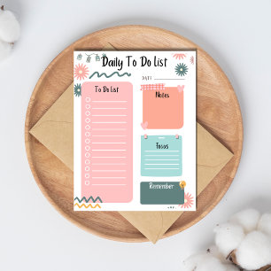 Daily To-Do List Minimalist Planner Organiser Notepad