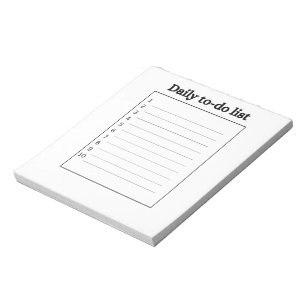 Daily to-do list notepad