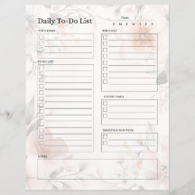 Daily To-Do List Page (Floral Design)