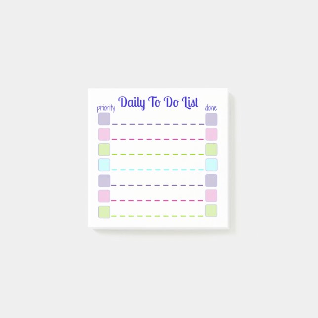 Daily To Do List Sticky Notes (Front)