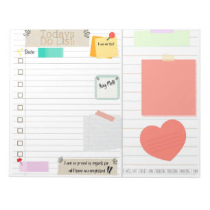 Daily To-Do List with affirmations , sticky notes 