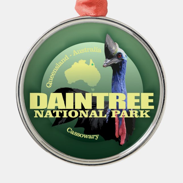 Daintree NP (Cassowary) WT Metal Tree Decoration (Front)