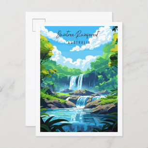 Daintree Rainforest vintage travel illustration Postcard