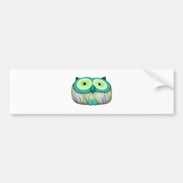 dainty aqua owl bumper sticker (Front)