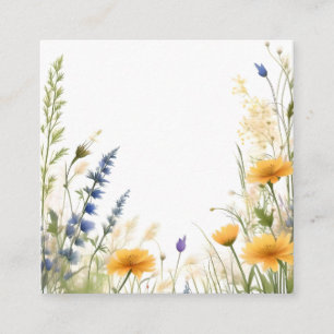 Dainty Beauty: Willowy Wildflower And Grasses, Square Business Card