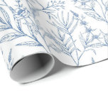 Dainty Blue French Toile Floral Wrapping Paper<br><div class="desc">Dainty Blue French Toile Floral Chinoiserie Wrapping Paper Roll</div>