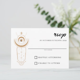 Dainty Celestial Wedding RSVP Card