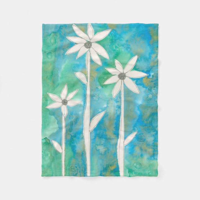 Dainty Daisies I Fleece Blanket (Front)