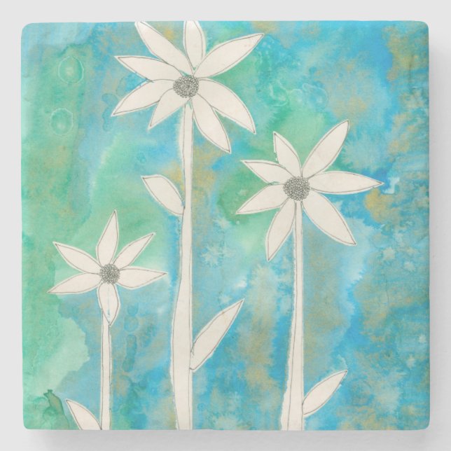 Dainty Daisies I Stone Coaster (Front)