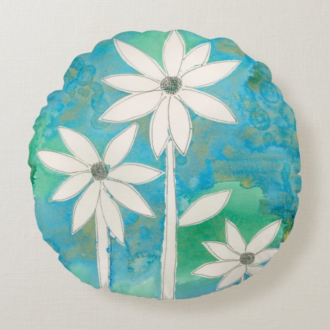 Dainty Daisies II Round Cushion (Front)