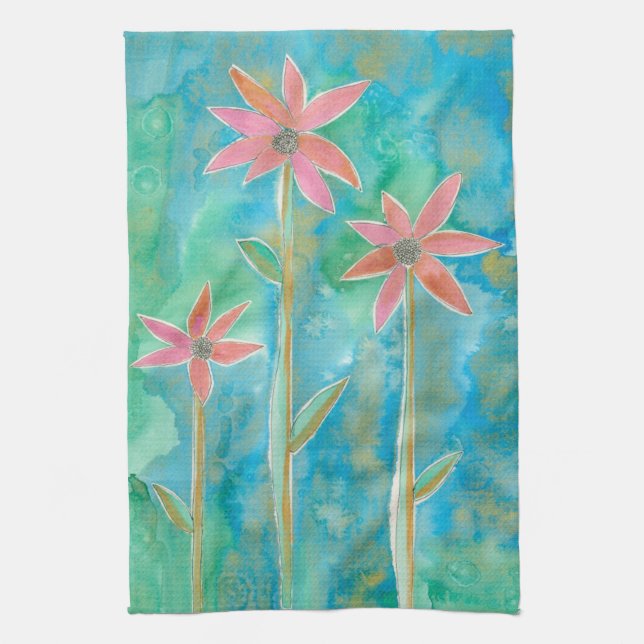 Dainty Daisies III Tea Towel (Vertical)