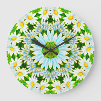 Dainty Daisy Delightful Fractal Large Clock