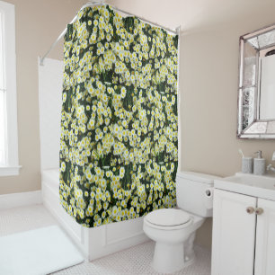 Dainty_Daisy_Flower_Buttons,_Shower_Curtain Shower Curtain