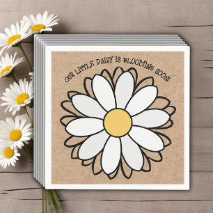 Dainty Daisy Minimalist Craft Baby Shower Napkin