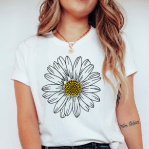 Dainty Daisy Summer; Women’s Floral Minimalist T-Shirt