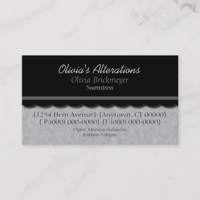 Dainty Diva Business Card, Soft Grey Business Card (Front)