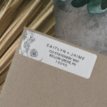 Dainty Elegance Wedding<br><div class="desc">These dainty elegance wedding return address labels are perfect for a minimalist wedding. The floral design features a simple and elegant arrangement of delicate black and white wildflowers. Purchase the return address label size for your wedding invitations, and the address label size for your RSVP envelopes. These labels can be...</div>