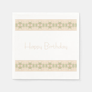 Dainty Floral Accented Stripe Napkin