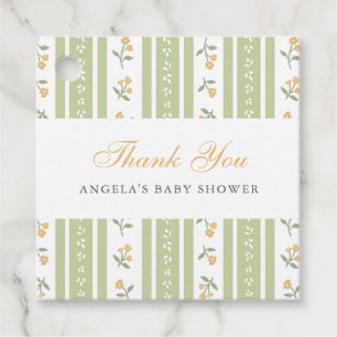 Dainty Floral Baby Shower Thank You Favour Tag