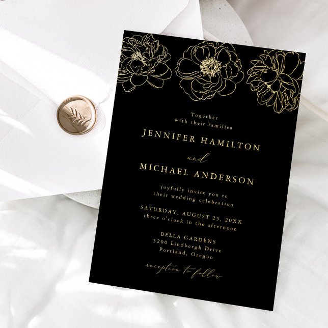 Dainty Floral Black and Gold Wedding (Creator Uploaded)