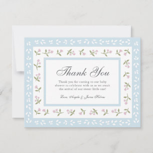 Dainty Floral Border Thank You Card Baby Shower