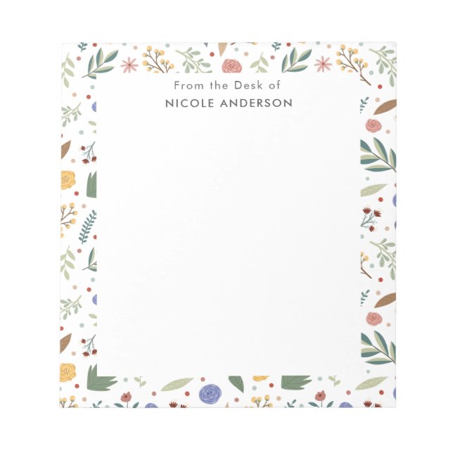 Dainty Floral Notepad (Front)