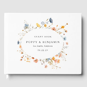 Dainty Floral Wildflower Wedding Guest Book