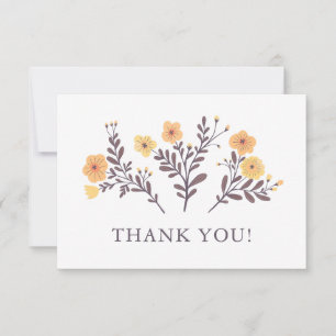Dainty Florals Elegant Minimalist Custom Thank You Card