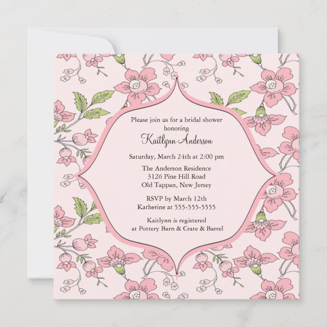 Dainty Flower Bridal Shower Invitation (Front)