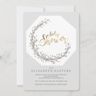 Dainty Flowers Baby Shower Invitation