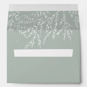 Dainty Foliage Greenery Wedding Envelope