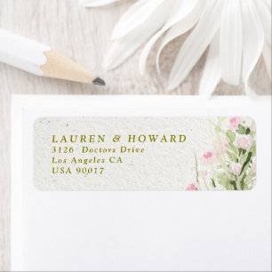 dainty french floral garden wedding Return Address