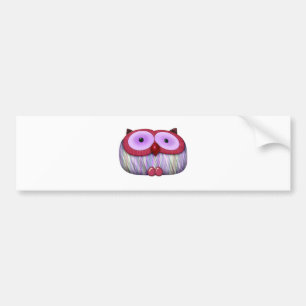 dainty fushcia owl bumper sticker